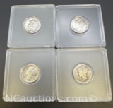 4 Mercury dimes 90% Silver Coins