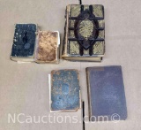 Antique Religious Books Cross and The Crown, 1863 Bible, D L Moody more