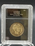 Authenticated 1901 Barber 90% Silver Half Dollar