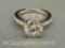 Preveli 925 Sterling Silver 1ct Moissanite Diamond Ring sz7 3g Total