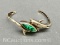 Sterling Silver Malachite Dolphins Bracelet 13g