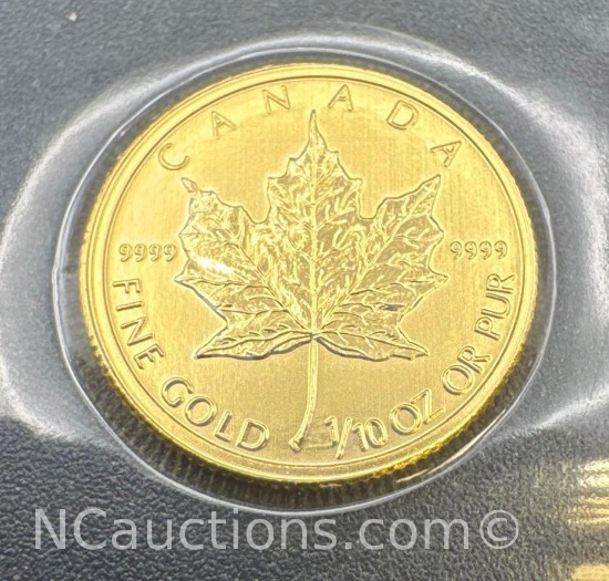 2014 1/10 Oz Pure .9999 Gold Canadian Maple Leaf Bullion Coin