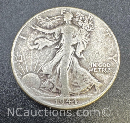 1944 Walking Liberty 90% Silver Half Dollar Coin 12. Grams