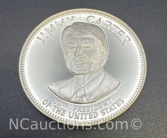 39th President Jimmy Carter Sterling Silver Coin 33. Grams