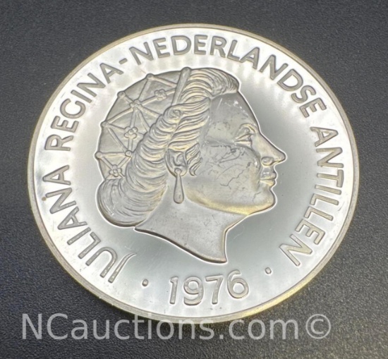 1976 Juliana Regina Nederlandes 90% Silver Coin 14. Grams