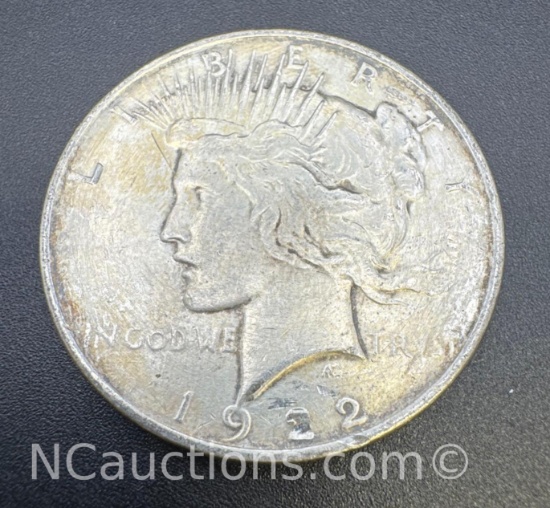 1922 Silver Peace Dollar 90% Silver Coin 26. Grams