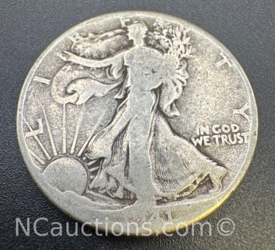 1941 Walking Liberty 90% Silver Half Dollar Coin 12. Grams