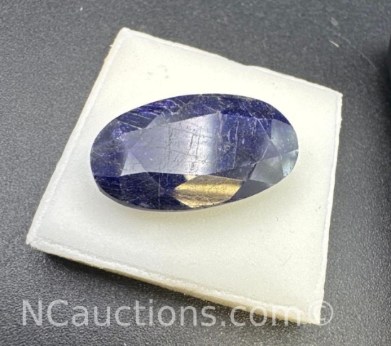Oval Cut Deep Blue Sapphire Gemstone 16.95 Ct