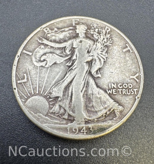 1943 Walking Liberty 90% Silver Half Dollar Coin 12. Grams