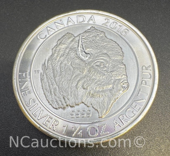 2018 Canadian Buffalo 1 1/4 Troy Oz .999 Fine Silver Bullion Coin