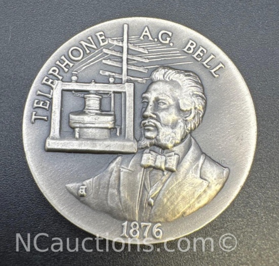 1876 Telephone A.G Bill Sterling Silver Coin 33. Grams