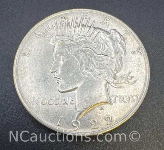 1922-D Silver Peace Dollar 90% Silver Coin 26. Grams
