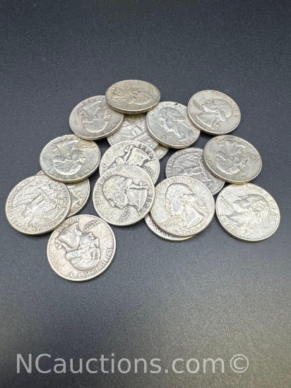 90% Silver Washington Quarters 105 GRAMS