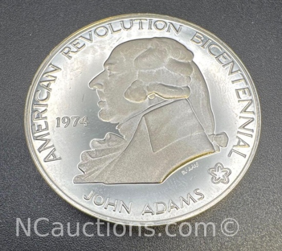 American Revolution Bicentennial John Adams 90% Silver Coin 30. Grams