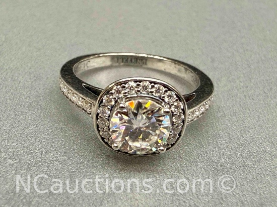 Preveli 925 Sterling Silver 1ct Moissanite Diamond Ring sz6 3g Total