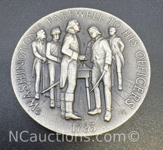1783 Washington Farewell To His Officers Sterling Silver Coin 35. Grams