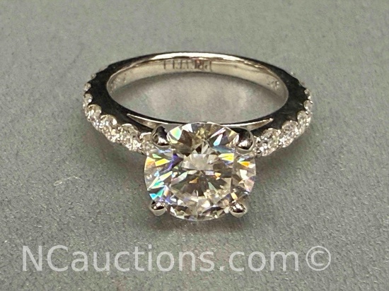 Preveli 925 Sterling Silver 1ct Moissanite Diamond Ring sz7 3g Total