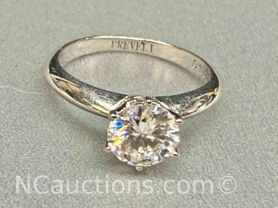 Preveli 925 Sterling Silver 1ct Moissanite Diamond Ring sz5 2g Total