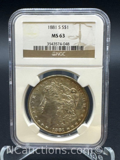 NGC MS63 1881-S Morgan Silver Dollar