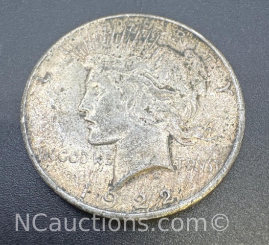 1922 Silver Peace Dollar 90% Silver Coin 26. Grams