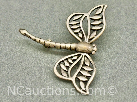 925 Sterling Silver Dragonfly Pin