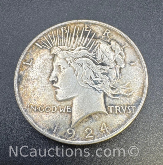 1924 Silver Peace Dollar 90% Silver Coin 26. Grams
