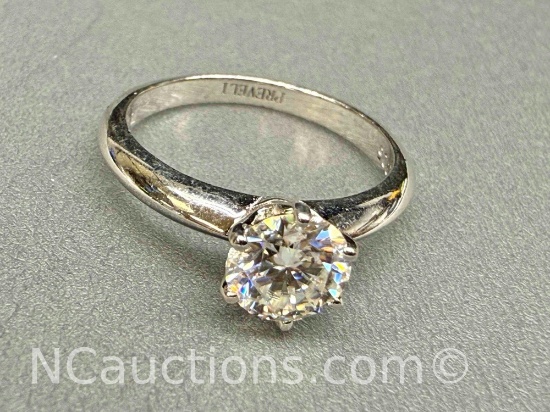 Preveli 925 Sterling Silver 1ct Moissanite Diamond Ring sz6 2g Total