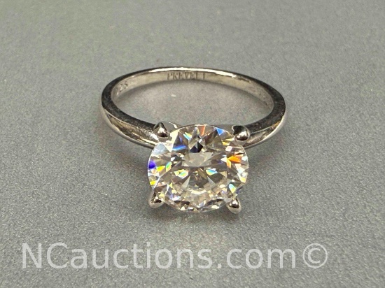 Preveli 925 Sterling Silver 3ct Moissanite Diamond Ring sz7 3g Total