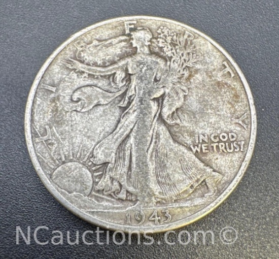 1943 Walking Liberty 90% Silver Half Dollar Coin 12. Grams