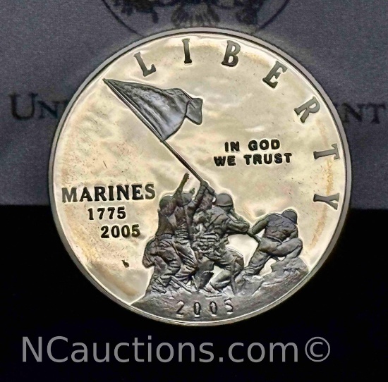 Iwo Jima Flag Raising Collectors Proof 90% Silver Coin Philadelphia 27g semper fidelis