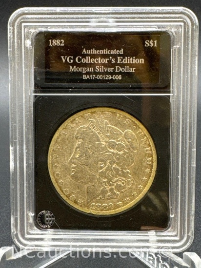 1882 Authenticated Morgan Silver Dollar