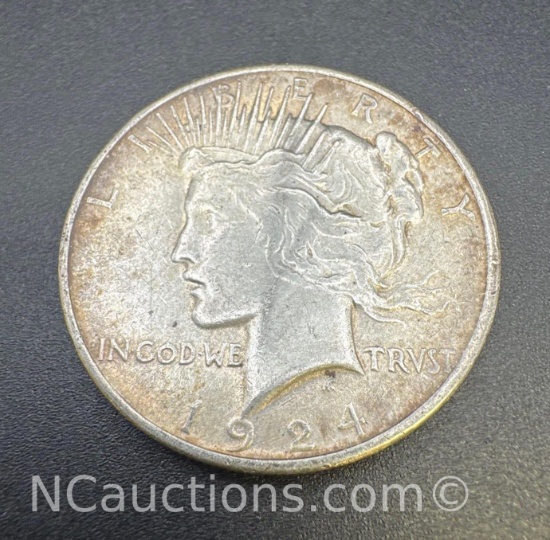 1924 Silver Peace Dollar 90% Silver Coin 26. Grams