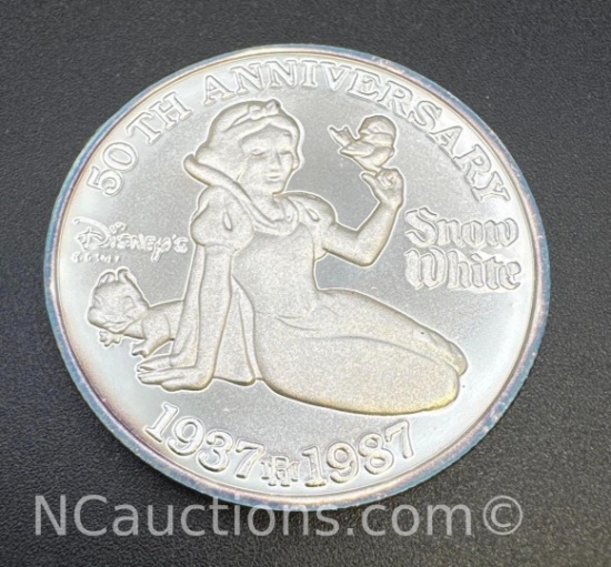 Disney 1 Troy Oz .999 Fine Silver Snow White Bullion Coin