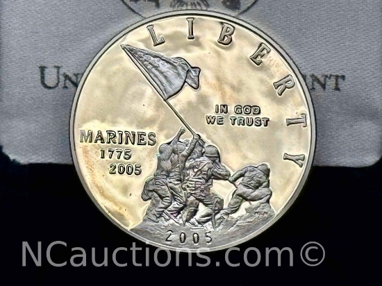 Iwo Jima Flag Raising Collectors Proof 90% Silver Coin Philadelphia 27g semper fidelis