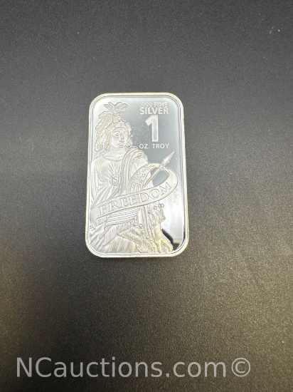 1 Troy Oz .999 Fine Silver Freedom Bullion Coin