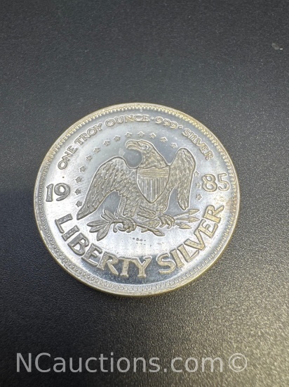 1985 A-Mark 1 Troy Oz .999 Fine Silver Eagle Bullion Coin
