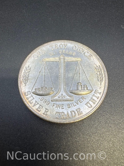 Silver Trade Unit 1 Troy Oz .999 Fine Silver Bullion Coin