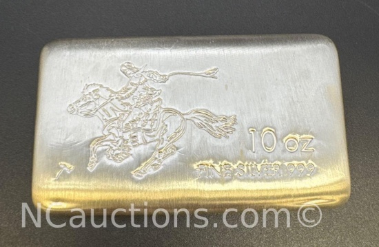 Pony Express 10 Oz .999 Fine Silver Bullion Bar
