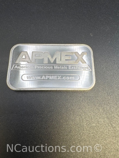 APMEX 1 Troy Oz .999 Fine Silver Bullion Bar