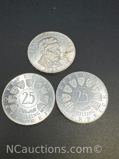 1964 Franz Grillparzer 72% Silver Coin