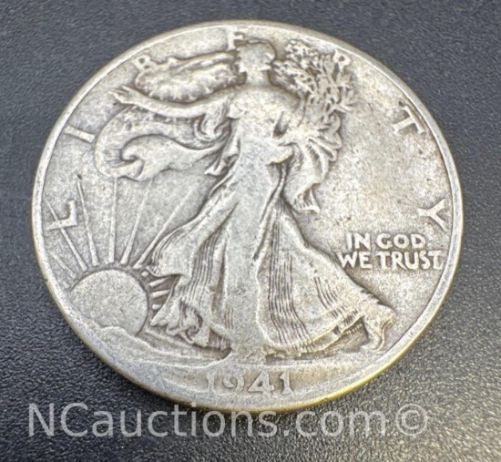 1941 Walking Liberty 90% Silver Half Dollar Coin 12. Grams