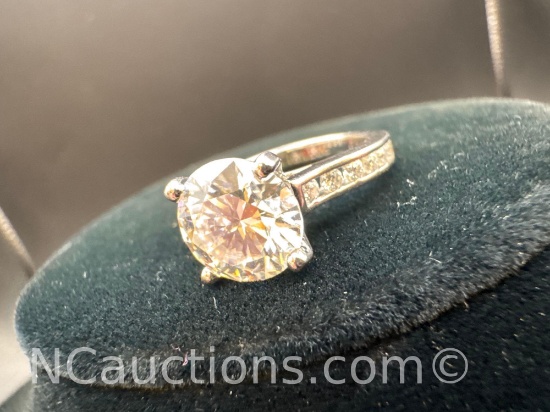 Sterling Silver Moissanite Diamond Ring
