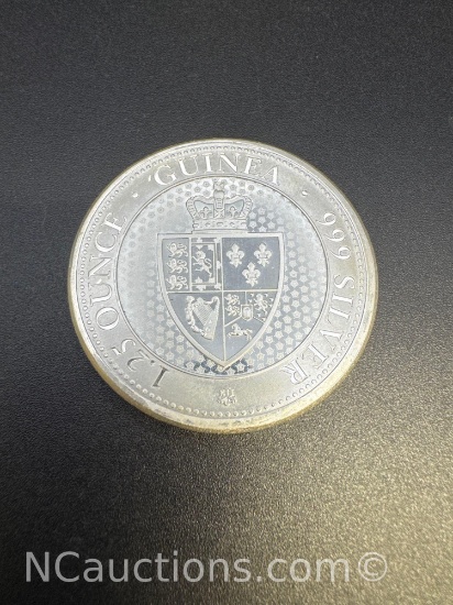 2021 Guinea 1.25 Troy Oz .999 Fine Silver Bullion Coin
