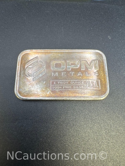 OPM Metals 1 Troy Oz .999 Fine Silver Bullion Bar