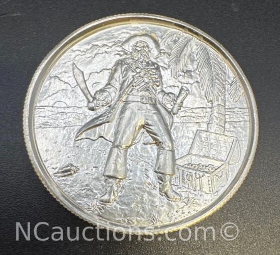 2 Troy Oz .999 Fine Silver Pirate Bullion Coin