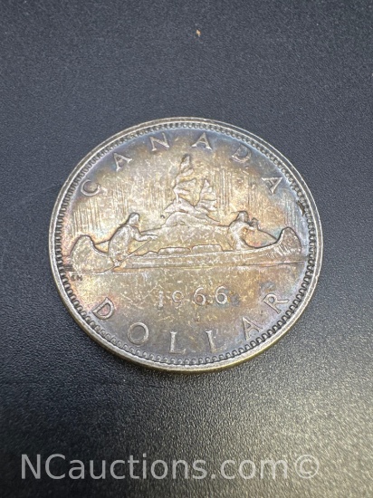 1966 Canadian 80% Silver Dollar Coin
