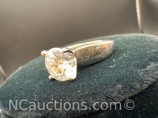 Sterling Silver Moissanite Diamond Ring