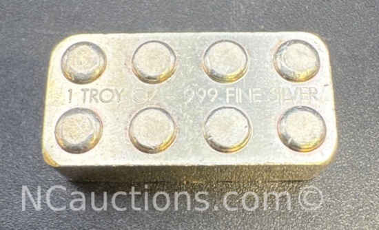 1 Troy Oz .999 Fine Silver Brick Bullion Bar