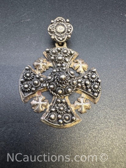 Sterling Silver Cross Pennant