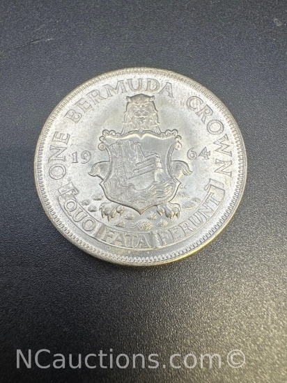 1964 Bermuda One Crown 50% Silver Bullion Coin
